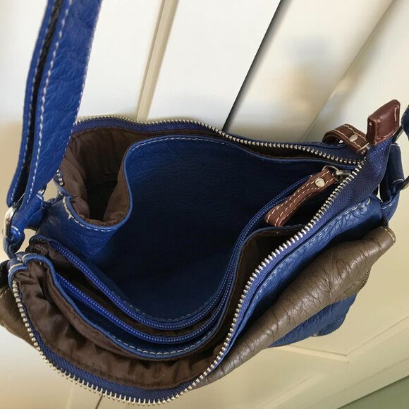 Brown and Blue Adjustable Unbranded Pleather Purse - Picture 7 of 10